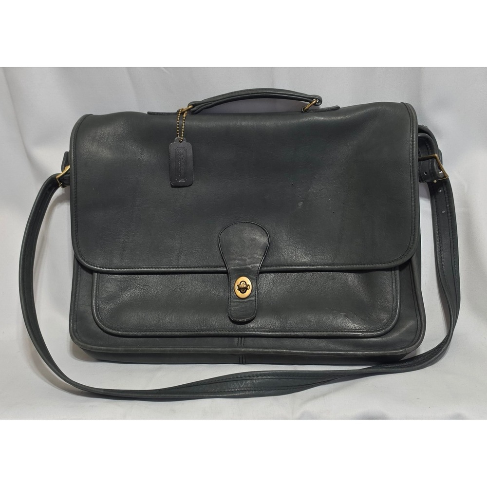 VTG pre 94 Coach Metropolitan Briefcase 0305-937 Bottle green Messenger Bag USA